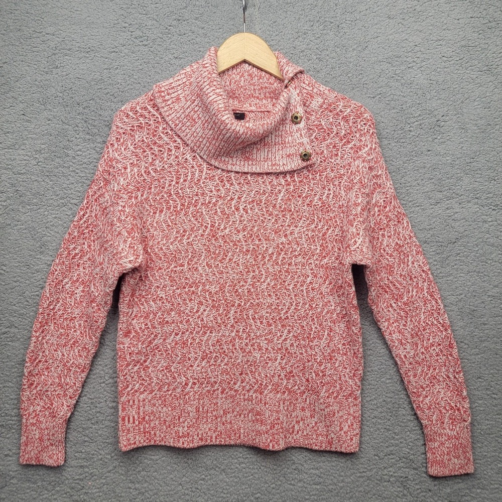 Banana Republic Snap Button Cowl Neck Sweater Women's Size L Cotton Blend